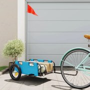 vidaXL Reboque de bicicleta tecido oxford/ferro azul