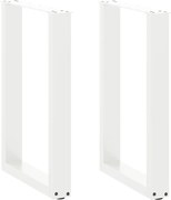 vidaXL Pés de mesa de jantar em forma de U, 2 peças, branco, 50x(72-73) cm, aço