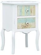 Mesa de cabeceira 43x32x65 cm MDF branco e castanho