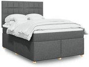 vidaXL Cama com molas/colchão 160x200 cm tecido cinzento-escuro