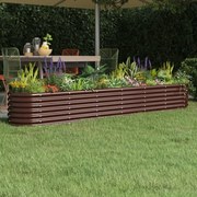 vidaXL Canteiro elevado jardim 260x40x36cm aço galvanizado castanho