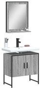 vidaXL 2 pcs conj. móveis casa de banho derivados madeira cinza sonoma