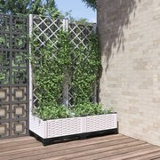 vidaXL Vaso/floreira de jardim c/ treliça 80x40x121,5 cm PP branco