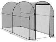 Outsunny Estufa de Cultivo Estufa de Jardim com Suportes Porta com Fecho de Correr e Anti-UV 120x300x146 cm Preto