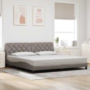 vidaXL Cama sem colchão 200x200 cm tecido cinzento-acastanhado