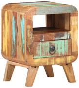 vidaXL Mesa de cabeceira 30x30x41 cm madeira recuperada maciça
