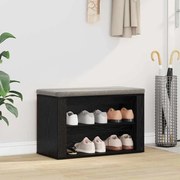 vidaXL Rack de Sapatos com prateleira Carvalho preto 75 x 35 x 45 cm