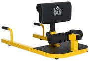 HOMCOM Sissy Squat 3 em 1 Máquina de Agachamento para Exercícios de Abdominais Flexões Agachamentos 50x97x56,5cm Preto e Amarelo | Aosom Portugal