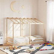 vidaXL Cama infantil com telhado 75x190 cm madeira de pinho maciça