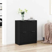 Buffet de Carvalho Preto vidaXL - 60 x 30 x 70 cm - Feito de Madeira Genérica