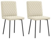 vidaXL Cadeiras de jantar 2 pcs couro artificial cor creme