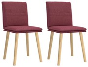 vidaXL Cadeiras de jantar 2 pcs tecido vermelho tinto