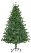 HOMCOM Árvore de Natal Artificial 180cm com 1443 Ramos Folhas de PVC Base Dobrável e Suporte Metálico Verde