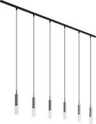 Sistema de iluminação de trilho moderno preto com 6 candeeiros suspensos cor de bronze 1-fase - Slimline Loyce