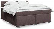 vidaXL Cama com molas/colchão 180x200 cm tecido castanho-escuro