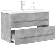 vidaXL 2 pcs conj. móveis casa banho derivados madeira cinza cimento