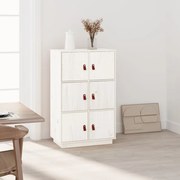 vidaXL Aparador alto 67x40x108,5 cm pinho maciço branco