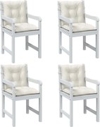 vidaXL Almofadões lombares p/ cadeiras 4pcs mesclado tecido creme