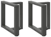 vidaXL Pés para mesa de centro em forma de T, 2 peças, antracite, 50x25x(42-43) cm, aço