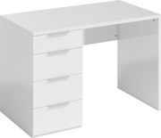 HOMCOM Escrivaninha Compactar Mesa de Computador 4 Gavetas 110x61,5x75 cm Branco | Aosom Portugal