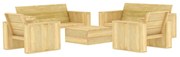 5 pcs conjunto móveis jardim madeira de pinho impregnada
