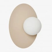 Aplique De Parede Em Ferro E Vidro Anine Tapioca Bege & Ø30 Cm - Sklum