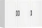 HOMCOM Móvel de Casa de Banho de Parede com 3 Portas, Prateleira Ajustável, para Sala e Hall de Entrada, Poupa Espaço, 90x30x60 cm, Branco | Aosom Portugal