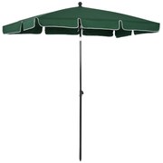 Outsunny Chapéu de Sol Retangular de Jardim 198x130x240cm Chapéu de Sol de Alumínio com Função de Inclinação para Terraço Pátio Exterior Verde