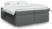 Cama com molas/colchão 200x200 cm tecido cinzento-escuro