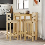 5 pcs conjunto de bar pinho maciço