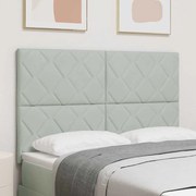 vidaXL Cabeceira com design de blocos de diamante cinza claro 160cm em veludo