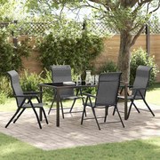 vidaXL Conjunto de Jantar de Jardim 5 Peças Cinza Em Poly Rattan