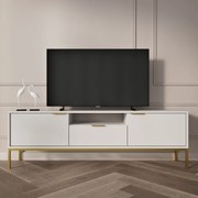 Móvel de TV "AUSTIN" de 2 Portas e 1 Gavetas - 40×175×33 cm - Branco e