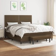 vidaXL Cama com molas/colchão 160x200 cm tecido castanho-escuro