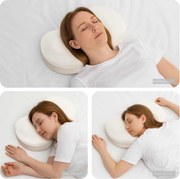 vidaXL Travesseiro para o Pescoço Branco 53 x 35 x 11 cm Poliéster