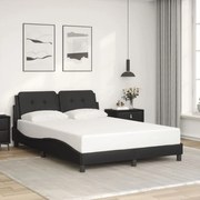 vidaXL Estrutura cama c/ cabeceira 140x200 cm couro artificial preto