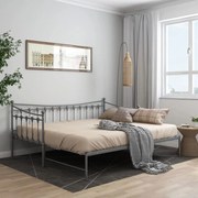 vidaXL Estrutura sofá-cama de puxar 90x200 cm metal cinzento