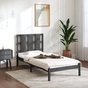 Estrutura de cama pequena solteiro 75x190 cm madeira cinza