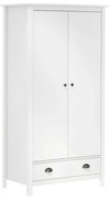 vidaXL Roupeiro 2 portas Hill 89x50x170 cm pinho maciço branco