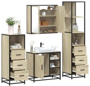 vidaXL 4 pcs conj. móveis casa banho derivados madeira carvalho sonoma