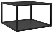 vidaXL Mesa de centro 60x60x35 cm vidro temperado preto
