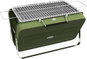 Outsunny Mini grelhador a carvão portátil com carcaça em forma de mala grelhador de mesa dobrável para jardim 47 x 30 x 28 cm verde | Aosom Portugal
