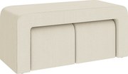 HOMCOM Conjunto de 3 Bancos Grande e 2 Pequenos Bancos Modernos em Veludo 104x44x48 cm Creme | Aosom Portugal