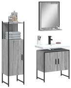vidaXL 3 pcs conjunto móveis WC derivados de madeira cinzento sonoma