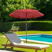 Guarda-sol solar LED Atenas Ø330cm Proteção UV 80+ vermelho