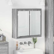 vidaXL Armário de Espelho para Banheiro Cinza Sonoma 60 x 20 x 60 cm