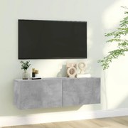vidaXL Móvel de TV 100x30x30 cm derivados de madeira cinzento cimento