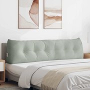 vidaXL Travesseiro para Costas Cinzento-claro 180 x 24 x 50 cm Veludo