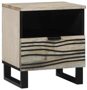 vidaXL Mesas de cabeceira com gaveta Branco e preto 40 x 33 x 46 cm