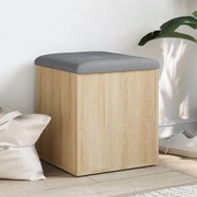 vidaXL Banco de arrumação Carvalho Sonoma 42x42x45 cm Madeira engenheirada